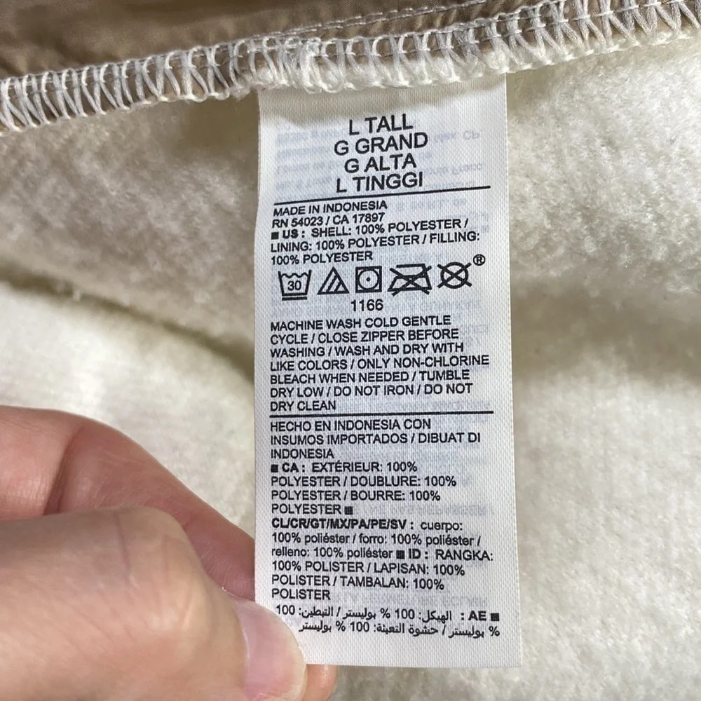 Old Navy Off White Fuzzy Sherpa Full Zip Jacket Size Large Tall